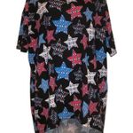 LuLaRoe Irma Bomb Pop Star Top Sz S Patriotic Red White Blue Black NEW NWT Photo 9