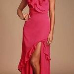 Lulus NEW  Love From Above Pink Ruffled Surplice Maxi Dress Photo 0