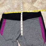 GH Bass capri crop leggings mid rise black purple gray stripe stretch large Photo 6