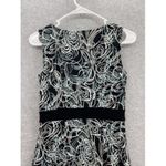 Loft Ann Taylor Women's Dress Sleeveless Black Size 0 V Neck A Line Brush stroke Photo 3