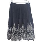 Jane Ashley Black & White Boho Midi Skirt 100% Cotton Cottage Plus Size 2X Photo 2