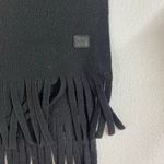 NY women's solid black tassel fringe fleece soft warm winter scarf fashion gear Photo 1