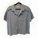 Bar III  Button-Up Short Sleeve‎ Terry Camp Shirt Blue Whisper 2X Photo 0