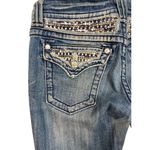 Miss Me Bootcut Womens Jeans Sz 27 Bling Rhinestone Distressed Denim Flap Pocket Photo 3