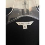 John Mark  Classic Black‎ Tiered Ruffle Back Button Up Shirt Blouse Top Medium Photo 3