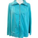 Lizwear Womens XXLTG Aqua Blue Full Zip Up Long Sleeve‎ Jacket Pockets Size XXL Photo 0