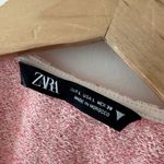 ZARA Pink Houndstooth Retro Knit Halter Crop Top with Bralette Photo 10