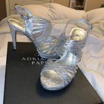 Adrianna Papell Silver Strap Heels Photo 3