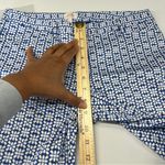 Laundry by Shelli Segal Geometric Blue & White Stretch Cotton Crop Pants Size 2 Photo 10