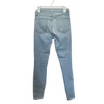 Frame  Le High Skinny jeans Size 26 in a light blue wash with distressed knees. Photo 4