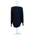 Vintage Victoria Jones Sequins Beaded Sweater Cotton Ramie Womens Large Black Photo 1