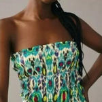 Anthropologie  Smocked Turquoise Tube Top Size XL New Photo 0