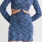 Divided H&M Blue Marled FINE Knit Cut Out Waist And Tie Back Dress XXS Photo 5
