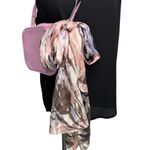 Cynthia Rowley 100% silk abstract watercolor floral long scarf 12.5 x 66” Photo 2