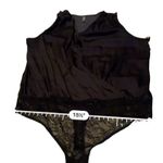 Anthropologie  Yara Surplice‎ Black Lace Wrap-Over Front Bodysuit Sz L NEW Photo 12