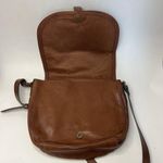 Fossil  Satchel Crossbody Bag Purse Flap Buckle Closure Cow Hide Leather Brown Photo 12
