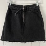 Hollister Ultra High Rise Black Denim Jean Belted Skirt Size 0 Photo 0