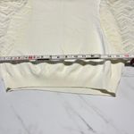 Main Strip Cream Off White Crewneck Sweater with Lace semi sheer sleeves small Photo 7
