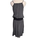 easel 100% silk jeweled surplice wrap top skater dress gray size large L Photo 4