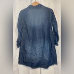Bit & Bridle Jean Dress Tunic Long Roll Tab Sleeve Belt Loops Women’s Small Blue Photo 3