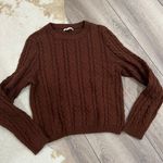 American Eagle Brown Cable Knit Sweater Photo 0