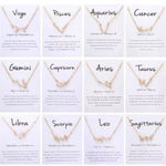 Boutique NEW Taurus 18k Gold Constellation Zodiac Star Necklace Birthday‎ Astrology Photo 2