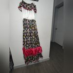 Forum Novelties Vibrant Skull Print Maxi Skirt with Pink Ruffle Photo 3