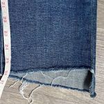 Mother The Insider Crop Step Fray Jeans in Reckless On A Shiny White Vespa Blue Size 24 Photo 12