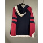 Boutique Happy Sailed Striped Double Hoodie Cowl Neck Sweatshirt Size 2X Blue Photo 3