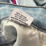 Gogo Jeans  juniors size 9 denim mini skirt super soft red blue stripe down side Photo 6