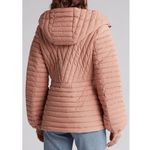 BCBGeneration Diagonal Seam Puffer Hooded Jacket Coral Pink Size Medium (8), NWT Photo 4