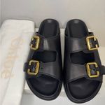 Chloé Chloe Nil Double-Strap Cowhide Mules In Black Color Size 40W. Photo 1