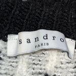 Sandro Houndstooth Sweater Black White Chunky Knit Oversized Women Medium Wool Photo 6
