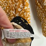 Free People  She’s Ditsy Floral Bodysuit Layered Bell Sleeves Gold Size Small Photo 7