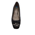 Bandolino  Size 7.5 Business Style Floral Square Toe Slip On Black Gold Heels Photo 8