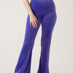 Athleta  Elation Velvet Flare Pant‎ Noble Bleu NWT Size S Photo 0
