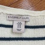 Sincerely Jules Stripped Cotton Blend Knitted Fron buttons Vest Cream Black M Size M Photo 5