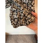 Levi's  Puff Sleeve Tie Front Crop Blouse Floral Black Women's Size Medium Photo 3