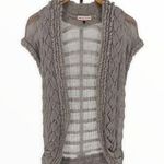 Rebecca Taylor Grey Chunky Cap Sleeve Open Knit Cardigan Sweater Wool Mohair XS Photo 0