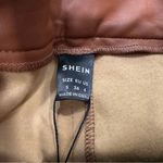 SheIn  Brown Faux Leather Belted Pants Small S NWT Photo 2