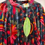 Farm Rio NWT‎  Velvet Dress in Black Banana Sky Size Medium Photo 4