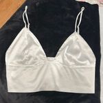 Sleek White Satin Bralette Photo 0