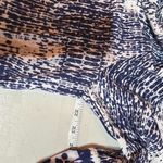 Beach Lunch Lounge flowy notch neck blouse size XL abstract bohemian White blue Photo 8