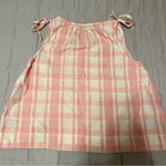 Madewell  Petal Pink Gingham / Plaid Shift Cotton Tank Top with Tie Details Photo 7