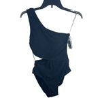 Michael Kors Michael Kors Women's One-Shoulder Side-Cutout Black Swimsuit 6 S Photo 2