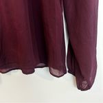 Joie NWT  Burgundy Wine Long Sleeve Sheer Smocked Blouse Photo 13