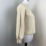 Madewell  Cream Boatneck Button Shoulder Ballon Sleeve Wool Sweater XS Photo 4