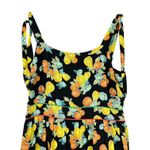 Adelyn Rae Adeyln Rae Black Fruit Floral Print Tiered Midi Dress Tie Shoulder Smocked NWT Photo 13