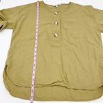 Madewell Linen-Blend Button Henley Slouch Shirt Olive Green MD130 Womens Size XS Photo 9