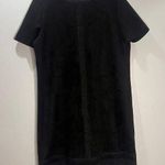 ZARA NWT - WOMEN FAUX SUEDE Black Large Short Sleeve Dress Photo 0